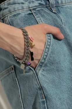 Marc Jacobs SREBRNY Bransoleta z zawieszkami