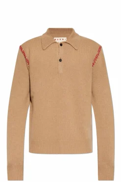 Marni beżowy Sweter typu polo