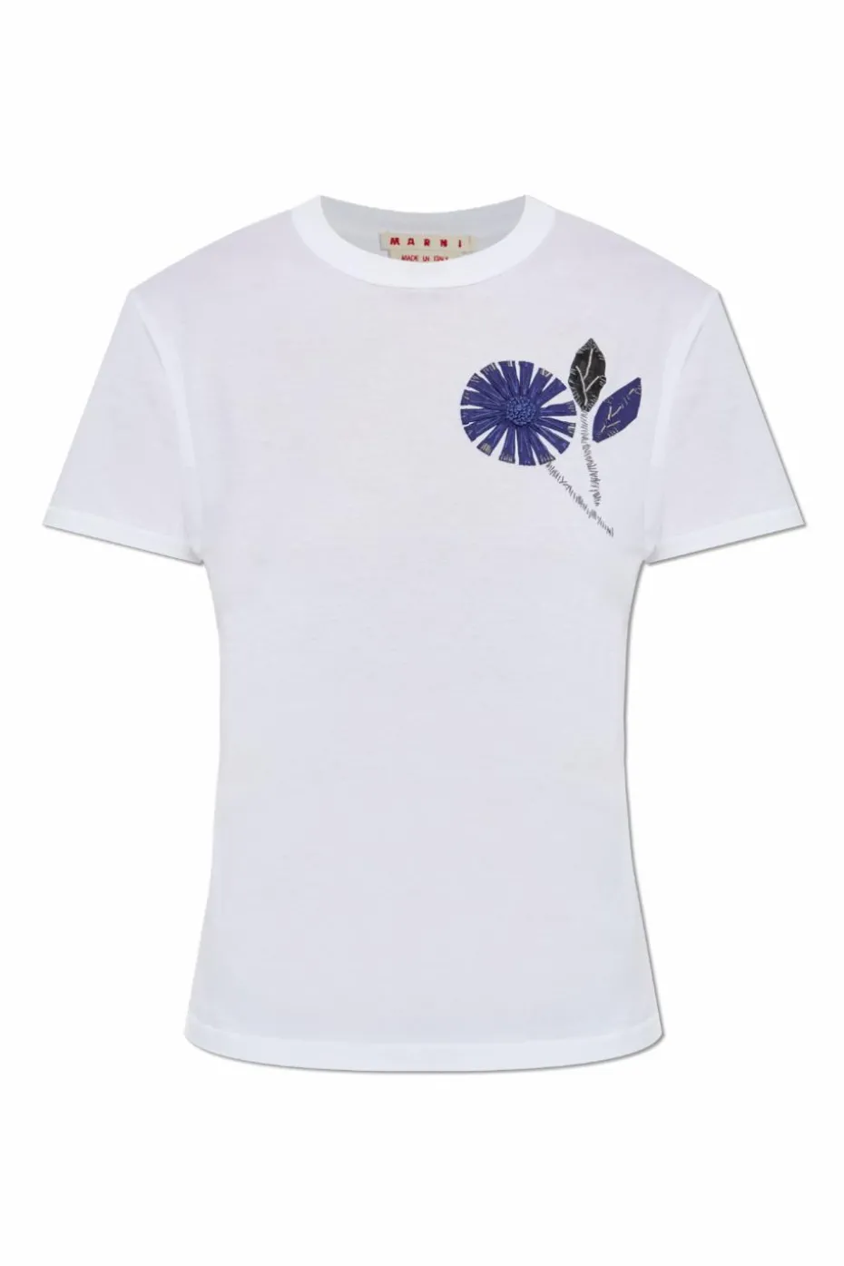 Marni BIAŁY T-shirt z aplikacją