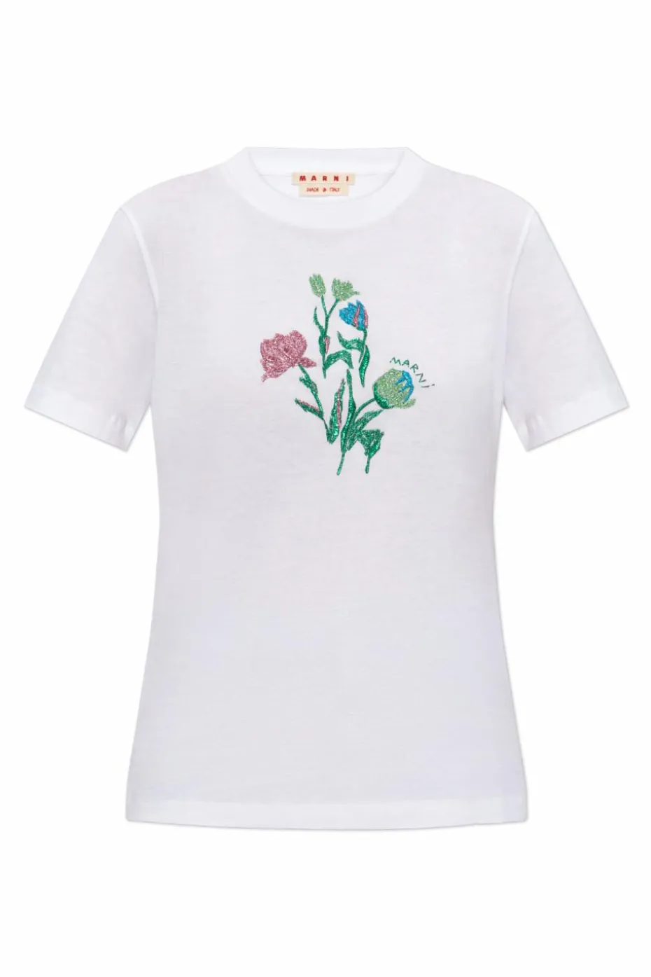 Marni BIAŁY T-shirt z logo