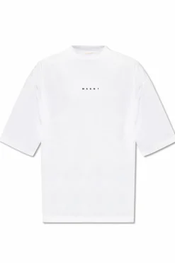 Marni BIAŁY T-shirt z logo