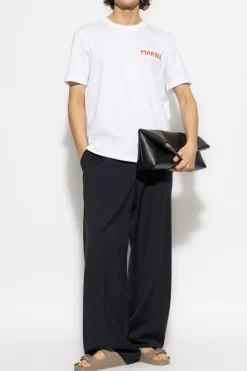 Marni BIAŁY T-shirt z logo