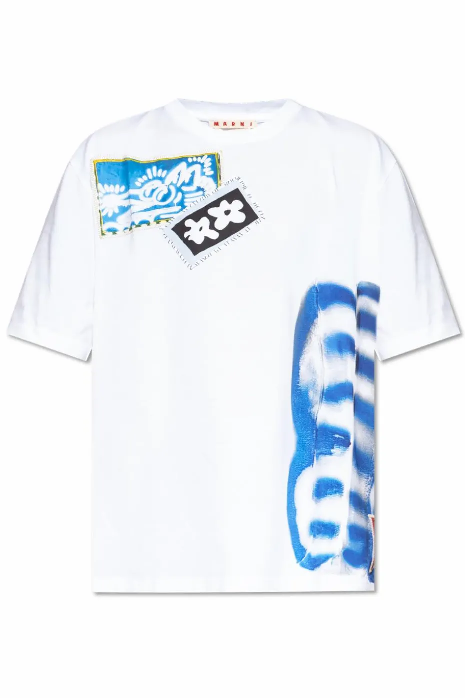 Marni BIAŁY T-shirt ze wzorem