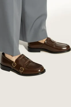 Marni BRĄZOWY Skórzane buty typu ‘loafers’