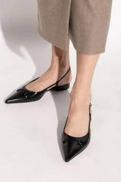Marni CZARNY Skórzane buty z logo