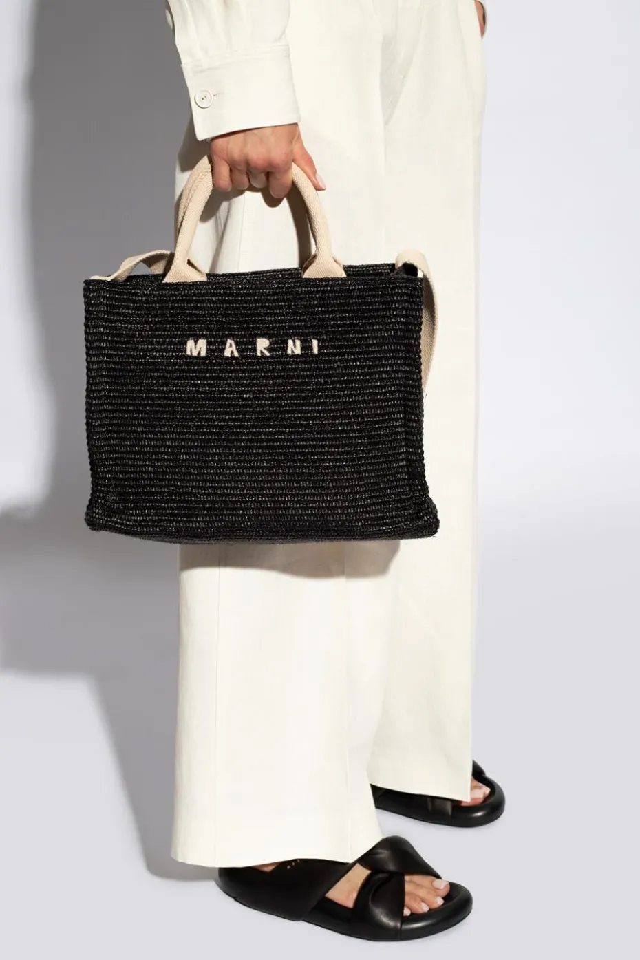 Marni CZARNY Torba typu ‘shopper’ z logo