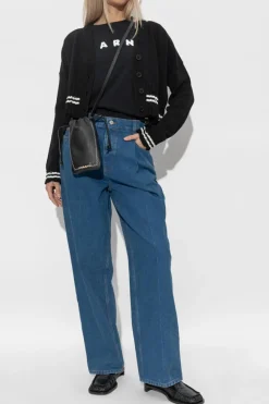 Marni CZARNY T-shirt z logo
