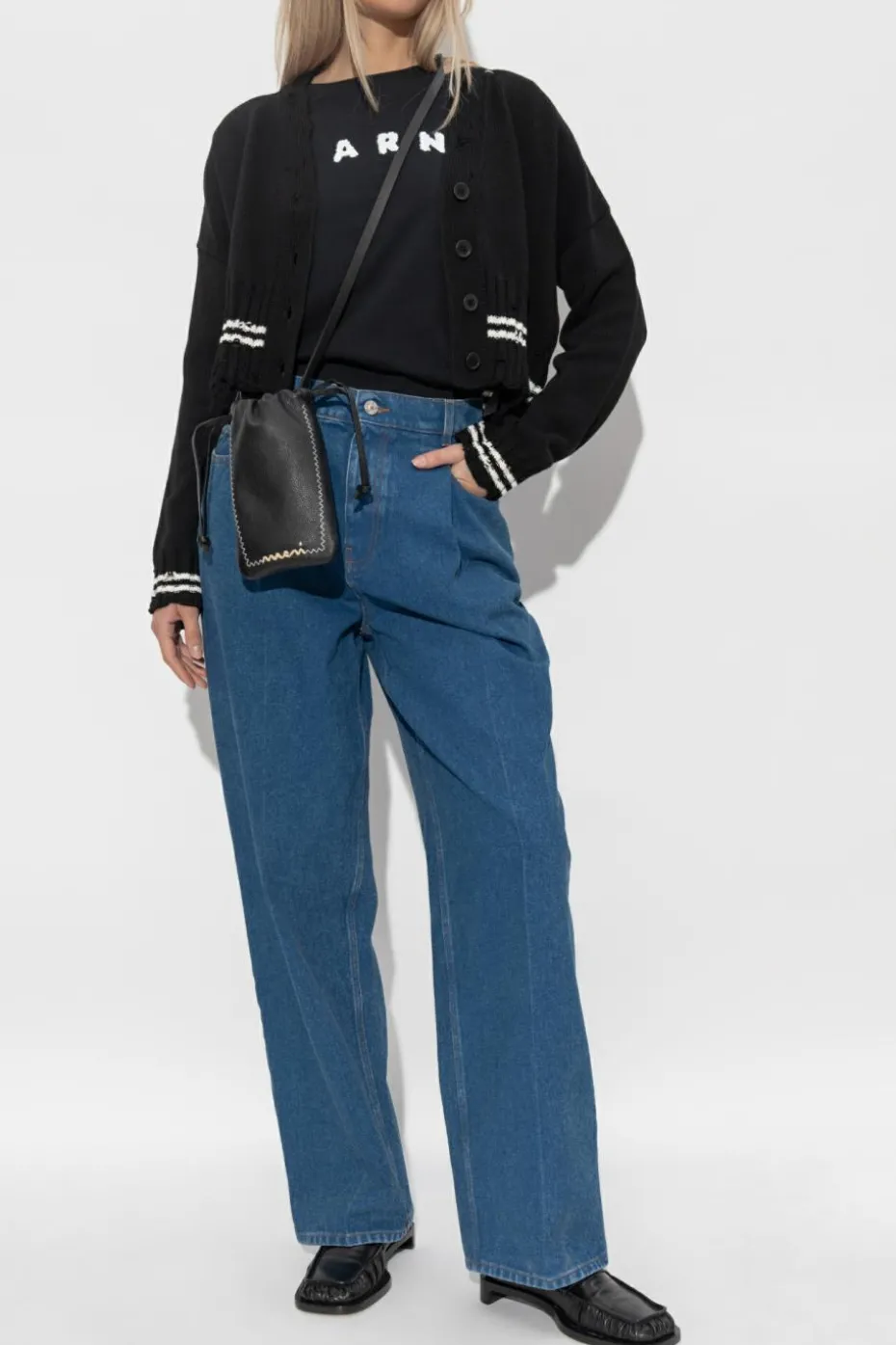 Marni CZARNY T-shirt z logo