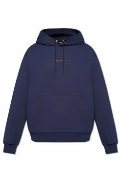 Marni GRANATOWY Bluza z logo