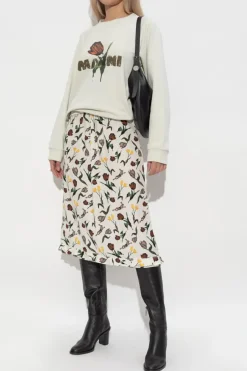 Marni kremowy Bluza z logo