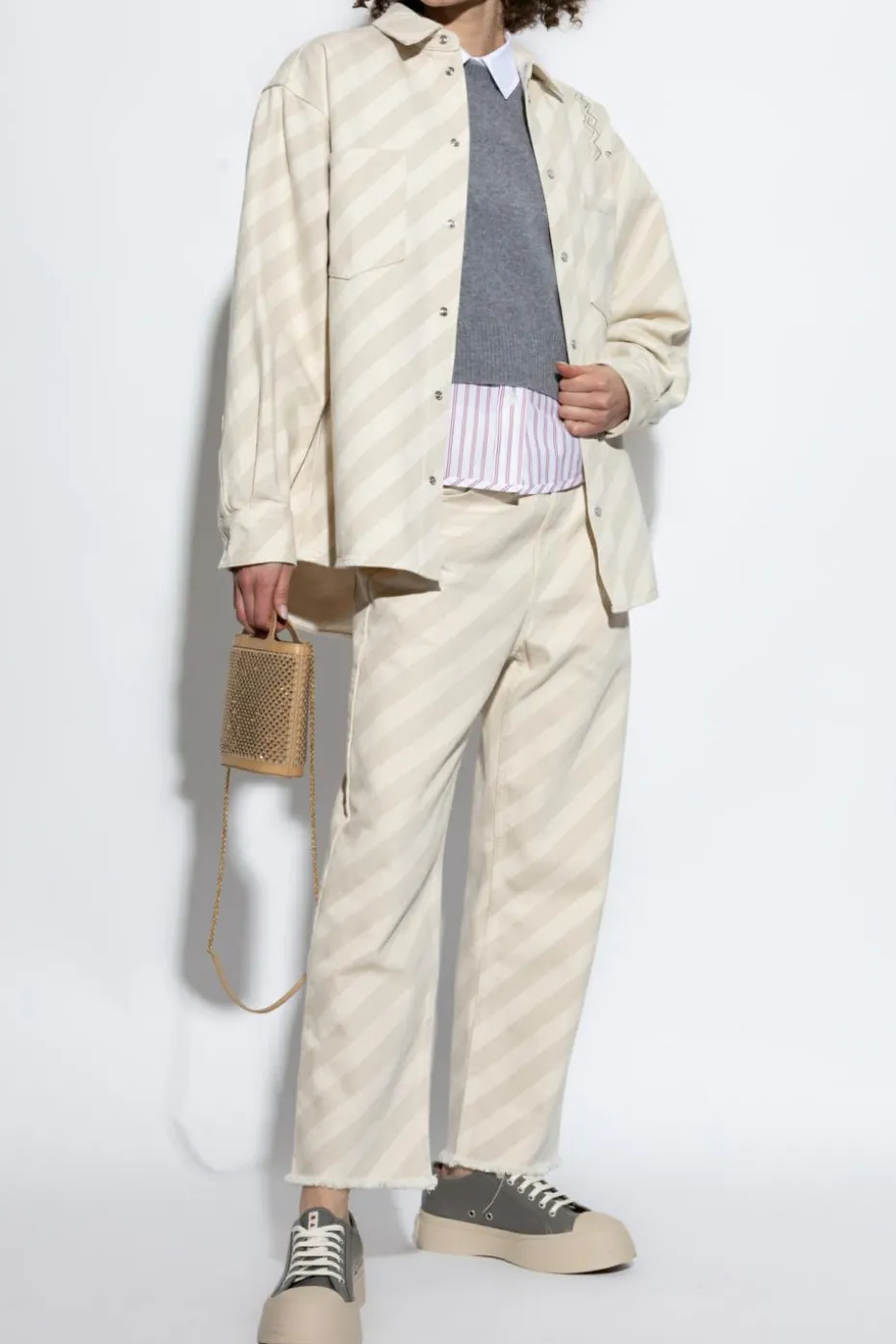 Marni kremowy Jeansowa koszula typu `oversize`