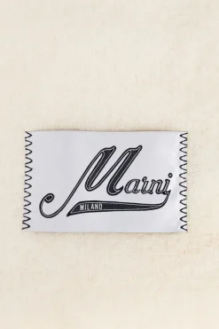 Marni kremowy Szalik z logo