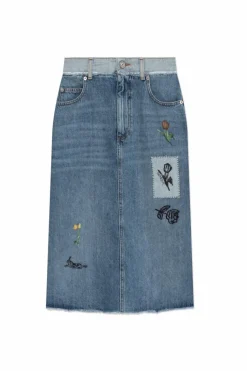 Marni NIEBIESKI Jeansowa spódnica z logo