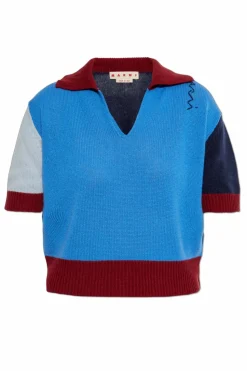 Marni NIEBIESKI Kaszmirowy top