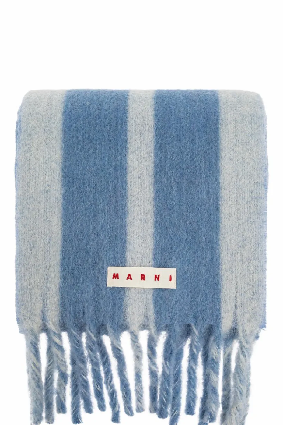 Marni NIEBIESKI Szal z logo