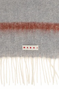 Marni NIEBIESKI Szalik z logo
