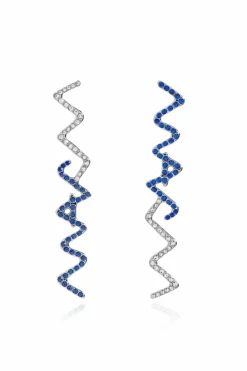 Marni SREBRNY Kolczyki z połyskującymi kryształami