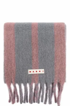 Marni SZARY Szal z logo