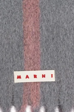 Marni SZARY Szal z logo