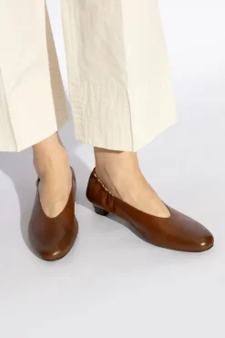 Marsell BRĄZOWY Skórzane buty na obcasie