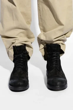 Marsell CZARNY Skórzane buty za kostkę ‘Zucca Zeppa Lace Up’