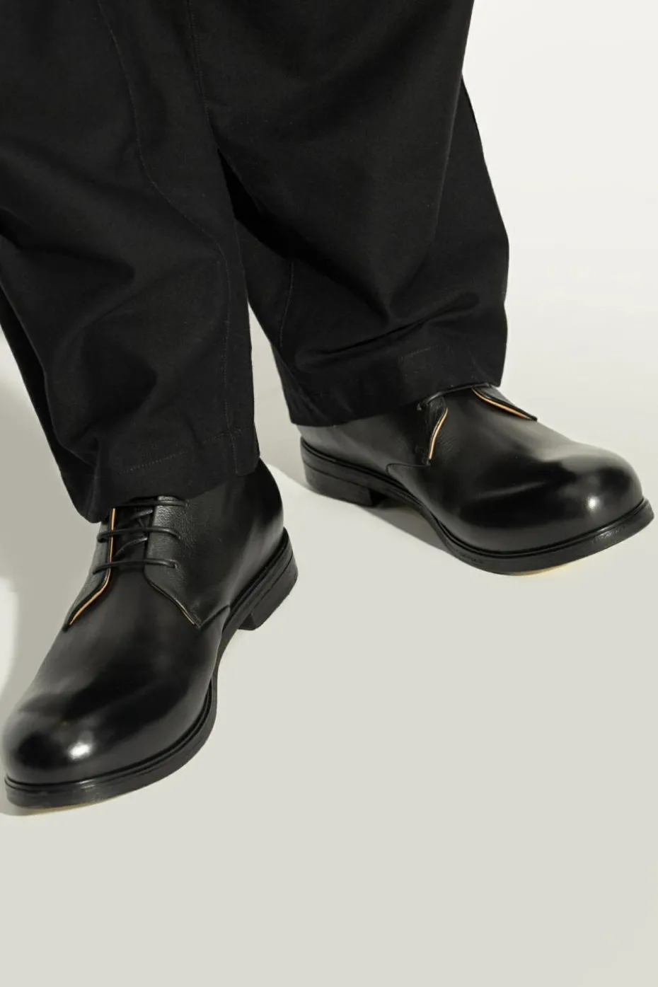 Marsell CZARNY Skórzane buty `Zucca` za kostkę