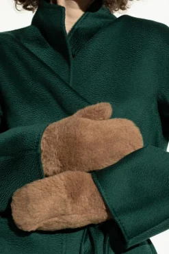 Max Mara beżowy Futrzane rękawiczki