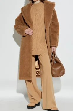 Max Mara beżowy Płaszcz z wielbłądziej wełny ‘Teddy’