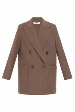 Max Mara BRĄZOWY Krótki płaszcz ‘Deletta’