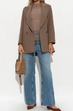 Max Mara BRĄZOWY Krótki płaszcz ‘Deletta’