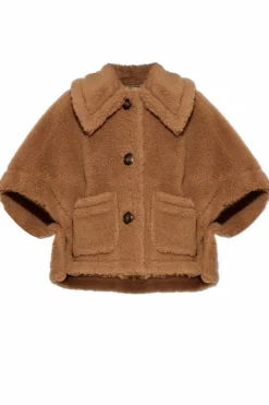 Max Mara BRĄZOWY Ponczo z wielbłądziej wełny