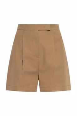 Max Mara BRĄZOWY Szorty z zaszewkami