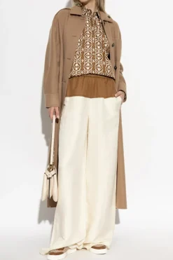 Max Mara BRĄZOWY Wełniany płaszcz