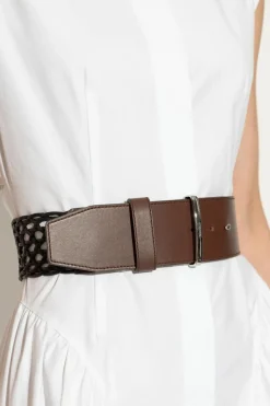 Max Mara CZARNY Pleciony pasek