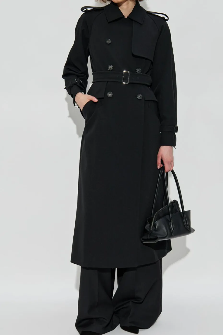 Max Mara CZARNY Trencz `Flavino`