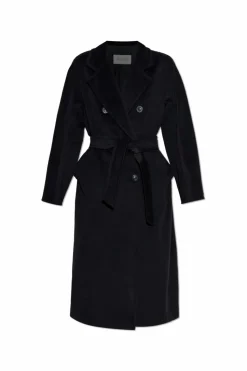 Max Mara CZARNY Wełniany płaszcz ‘Madame’