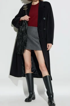Max Mara CZARNY Wełniany płaszcz ‘Madame’