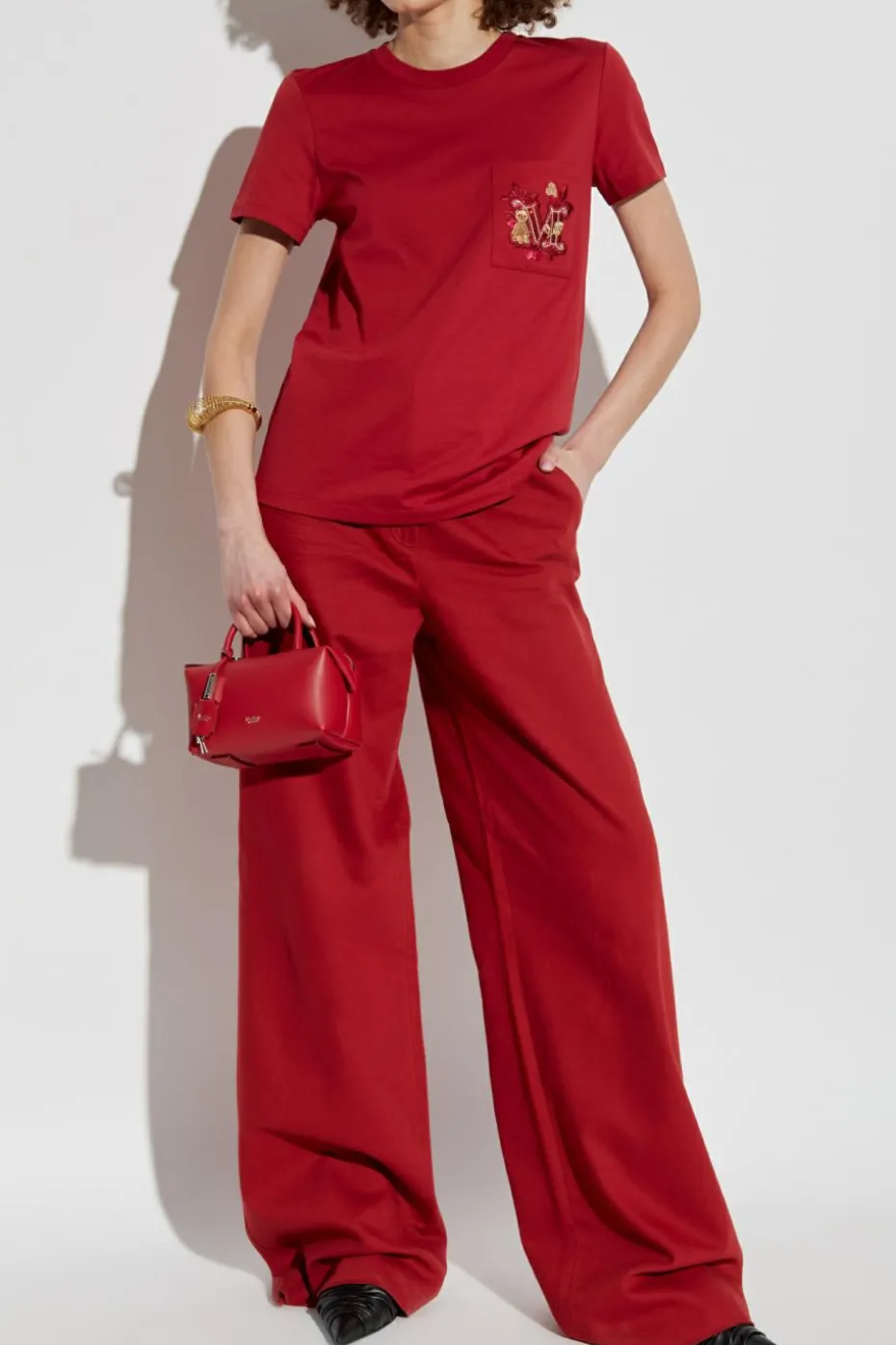 Max Mara CZERWONY T-shirt `Nunzio`