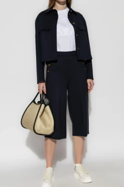 Max Mara GRANATOWY Bermudy ‘Valdez’