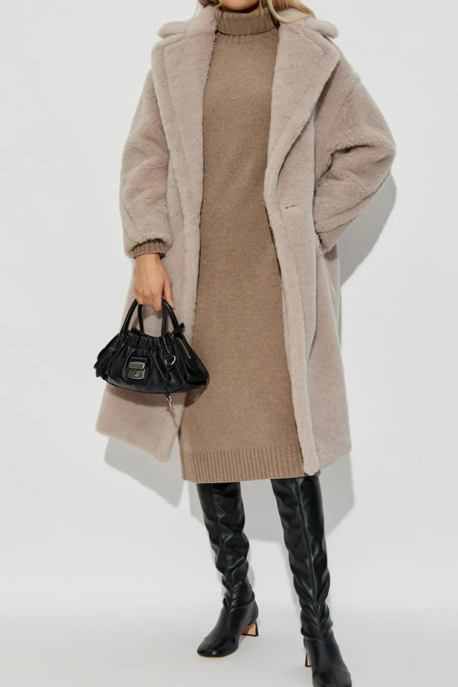 Max Mara SZARY Wełniany płaszcz `Tedgirl`
