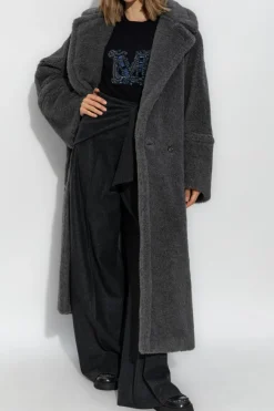 Max Mara SZARY Wełniany płaszcz `Kadiak`