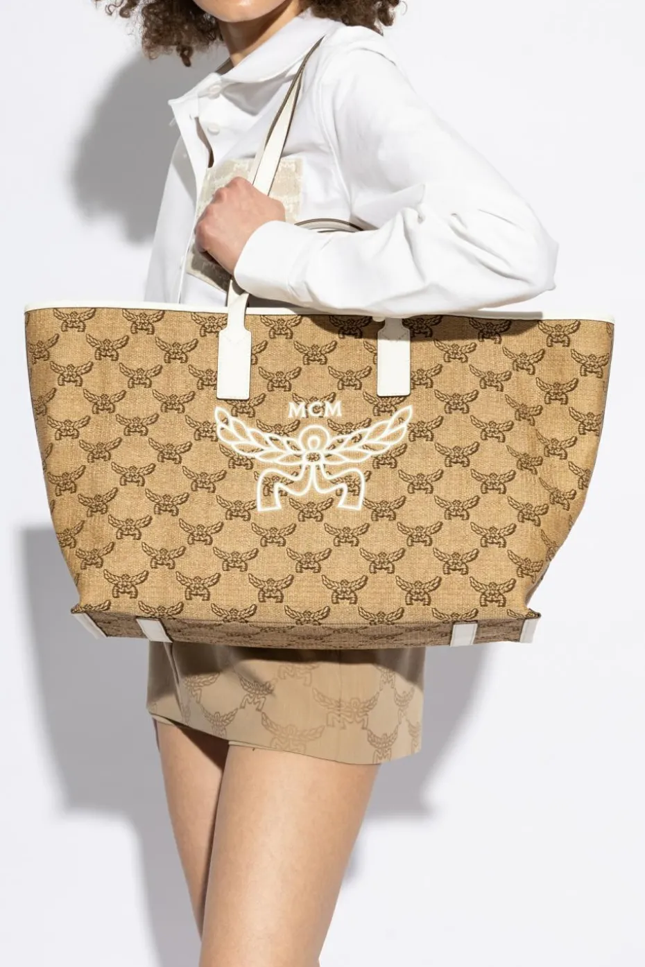 MCM beżowy Torba typu `shopper`