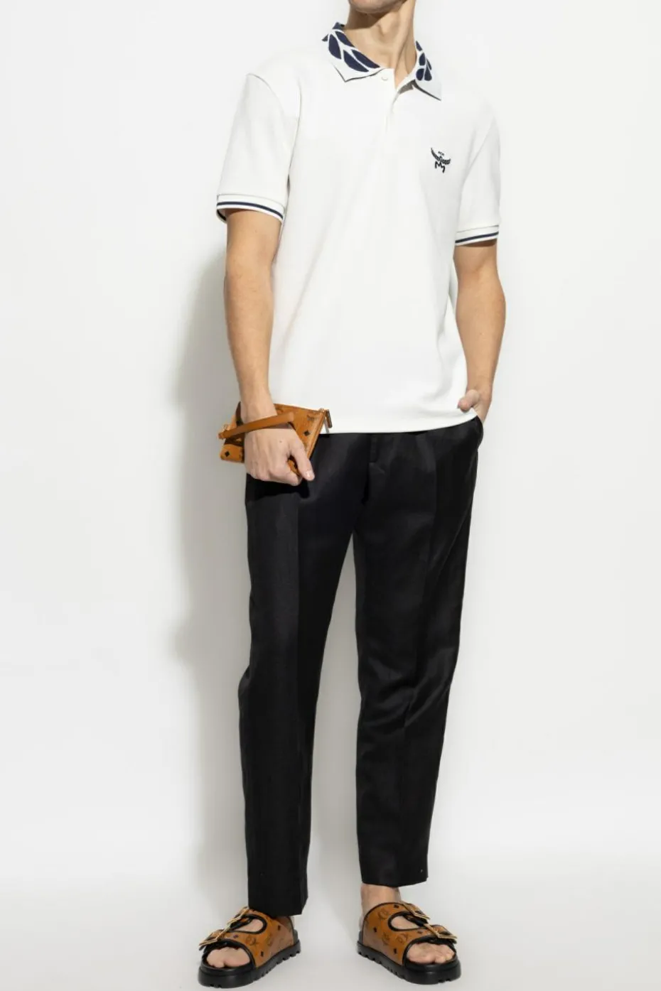 MCM BIAŁY Polo z logo