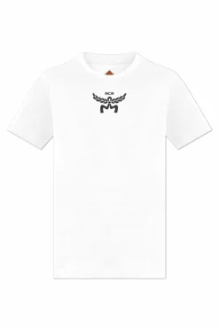 MCM BIAŁY T-shirt z nadrukiem
