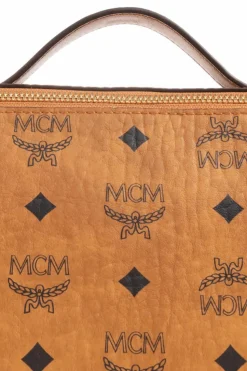 MCM BRĄZOWY Kosmetyczka z monogramem