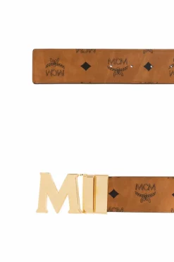 MCM BRĄZOWY Pasek z logo