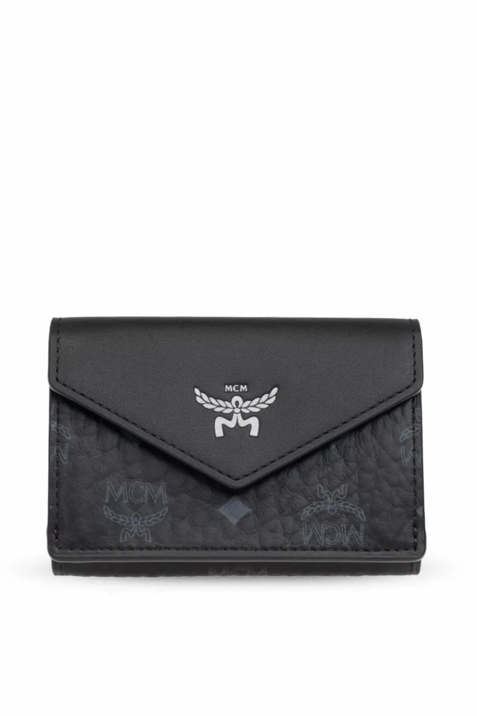 MCM CZARNY Portfel z logo
