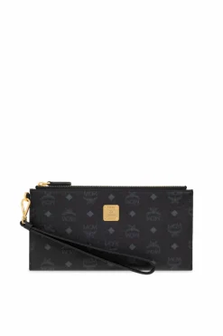 MCM CZARNY Portfel z monogramem