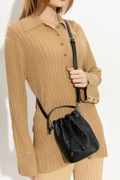 MCM CZARNY Torba na ramię ‘Dessau’ typu ‘bucket’
