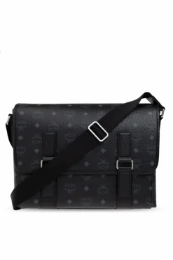 MCM CZARNY Torba z monogramem